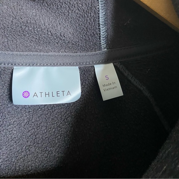 Athleta Stronger Long Long COZY Hoodie black/charcoal Multi zip front Size S - Picture 8 of 10